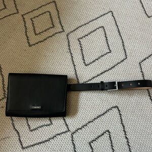 Calvin Klein Black Leather Belt Bag